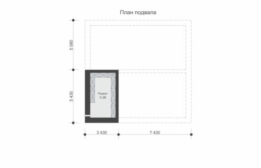 Одноэтажный дом с подвалом и верандой