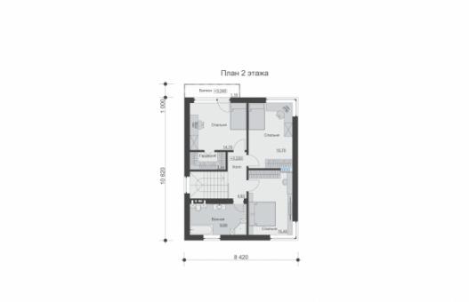 Двухэтажный дом с террасой и тремя спальнями.